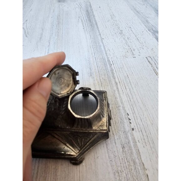 Vintage Virgin Mary inkwell holy water lourdes dicamni container religious Franc - Picture 8 of 11